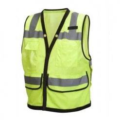 Pyramex Class 2 Hi-Vis Lime Safety Vest w/ Black Trim & 9 Pocket Zipper RVZ2810 -Your Work Shield Sales 21100 1 v8h1hjkelc4xjwaf
