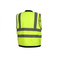 Pyramex Class 2 Hi-Vis Lime Safety Vest w/ Black Trim & 9 Pocket Zipper RVZ2810 -Your Work Shield Sales 21100 2 std63zwlxx5zpjwn
