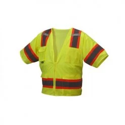 Pyramex Class 3 Hi-Vis Lime Safety Vest 8 Pocket Zipper RVZ3410 -Your Work Shield Sales 21432 g1jvrjvw6illyl5b