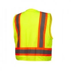 Pyramex RVZ24 Series Type R - Class 2 Hi-Vis Lime Safety Vest w/ Clear Pocket RVZ2410CP -Your Work Shield Sales 22762 2 pj3qc6aohcb6exsf