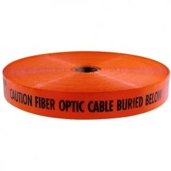Empire Orange Reinforced Non-Detectable Tape inCaution Fiber Optic Cable Belowin 3" x 6000' 28-031