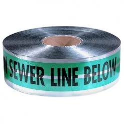 Empire Green Detectable Warning Tape inCaution Sewer Line Belowin 3" x 1000' 31-053