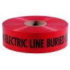 Empire Red Reinforced Non-Detectable Warning Tape inCaution Electric Line Buried Belowin 3" x 1000' 71-061