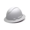Pyramex Ridgeline Full Brim Hard Hat Matte White Graphite Ratchet HP54116