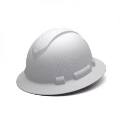 Pyramex Ridgeline Full Brim Hard Hat Matte White Graphite Ratchet HP54116