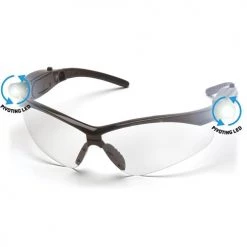 Pyramex PMXTREME LED Clear Anti-Fog Lens with Black Frame and Pivoting LED Temples SB6310STPLED